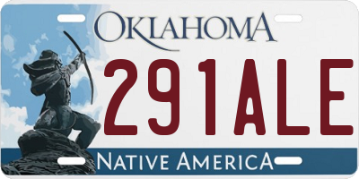 OK license plate 291ALE