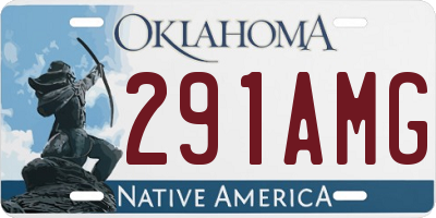 OK license plate 291AMG