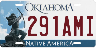 OK license plate 291AMI