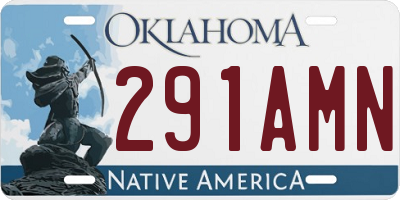 OK license plate 291AMN