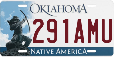 OK license plate 291AMU