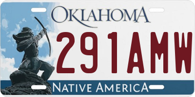 OK license plate 291AMW