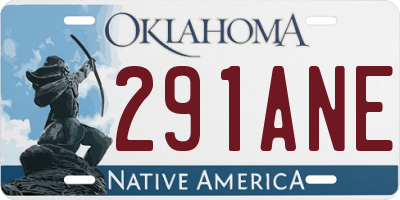 OK license plate 291ANE