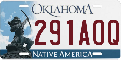 OK license plate 291AOQ