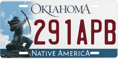 OK license plate 291APB