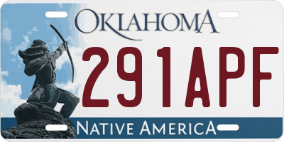 OK license plate 291APF