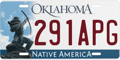 OK license plate 291APG