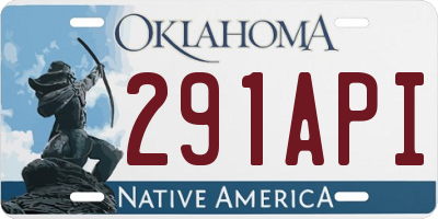 OK license plate 291API