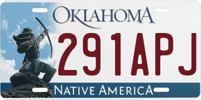 OK license plate 291APJ