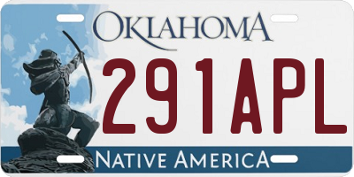 OK license plate 291APL