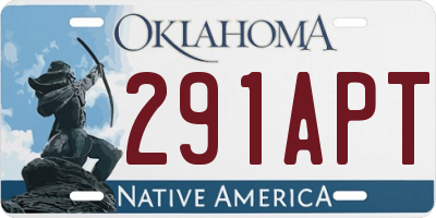 OK license plate 291APT