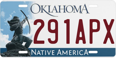 OK license plate 291APX