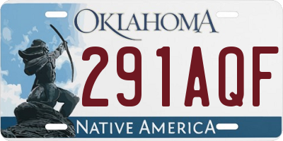 OK license plate 291AQF