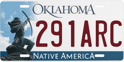 OK license plate 291ARC