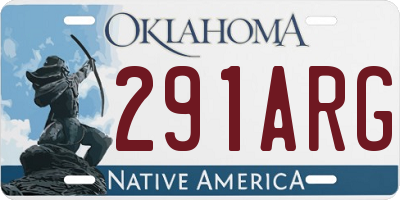 OK license plate 291ARG