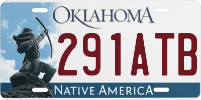 OK license plate 291ATB