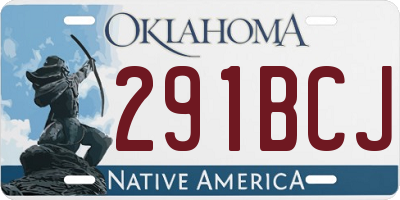 OK license plate 291BCJ