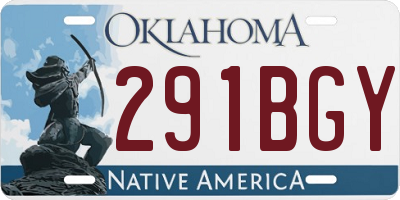 OK license plate 291BGY