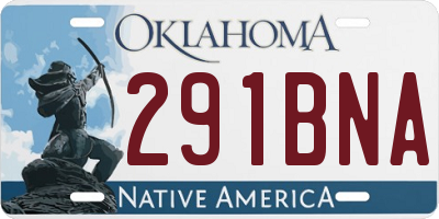 OK license plate 291BNA