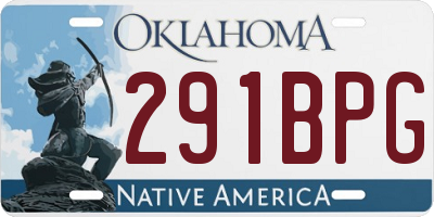 OK license plate 291BPG