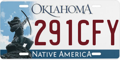 OK license plate 291CFY
