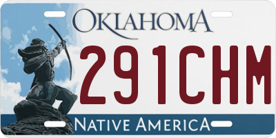 OK license plate 291CHM