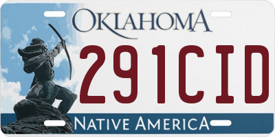 OK license plate 291CID