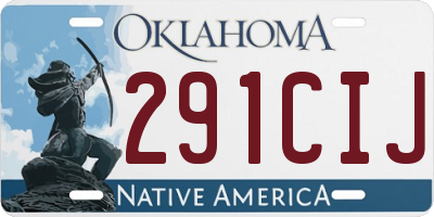 OK license plate 291CIJ