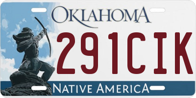 OK license plate 291CIK