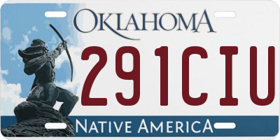OK license plate 291CIU