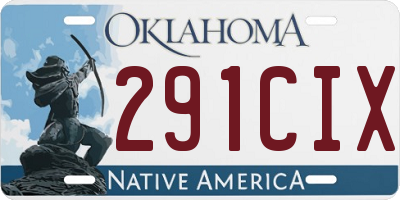 OK license plate 291CIX