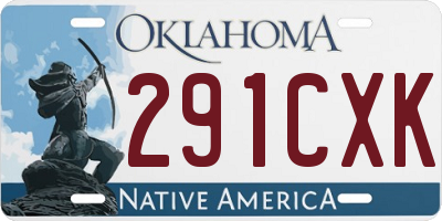 OK license plate 291CXK