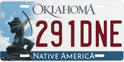 OK license plate 291DNE