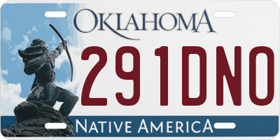 OK license plate 291DNO