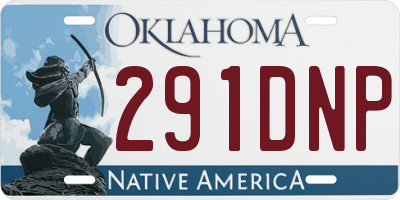 OK license plate 291DNP
