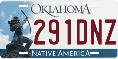 OK license plate 291DNZ