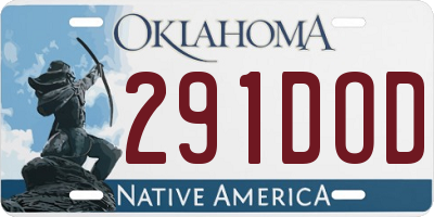 OK license plate 291DOD