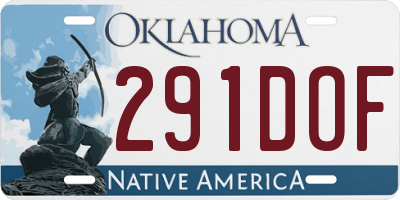 OK license plate 291DOF