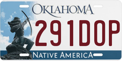 OK license plate 291DOP