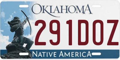 OK license plate 291DOZ