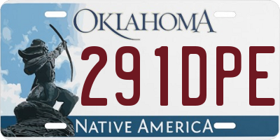 OK license plate 291DPE