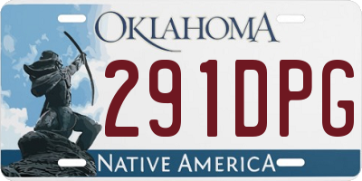 OK license plate 291DPG