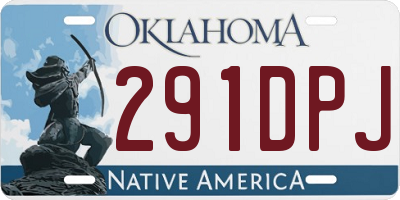 OK license plate 291DPJ