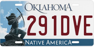 OK license plate 291DVE