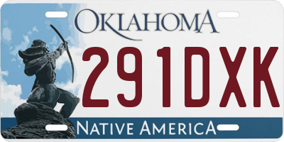 OK license plate 291DXK