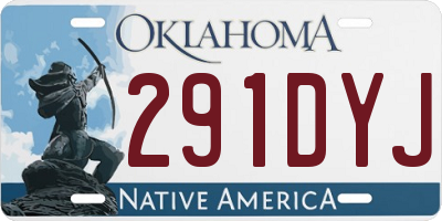 OK license plate 291DYJ