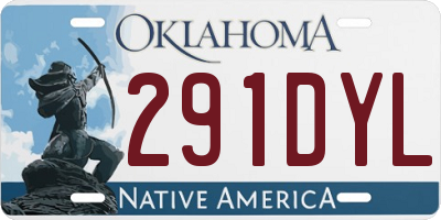 OK license plate 291DYL
