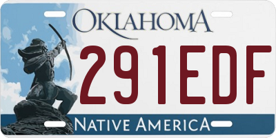 OK license plate 291EDF