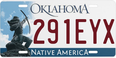 OK license plate 291EYX