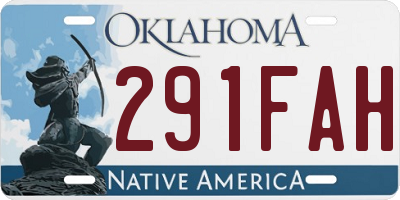 OK license plate 291FAH